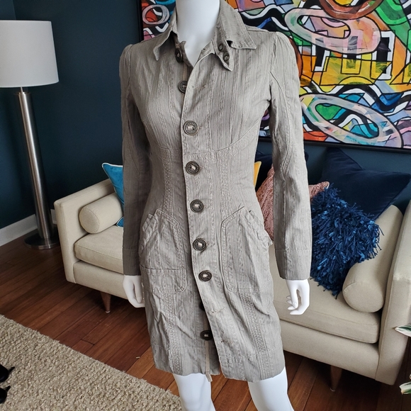 Diesel Dresses & Skirts - Vintage Diesel Bodycon Button-up Dress Size S